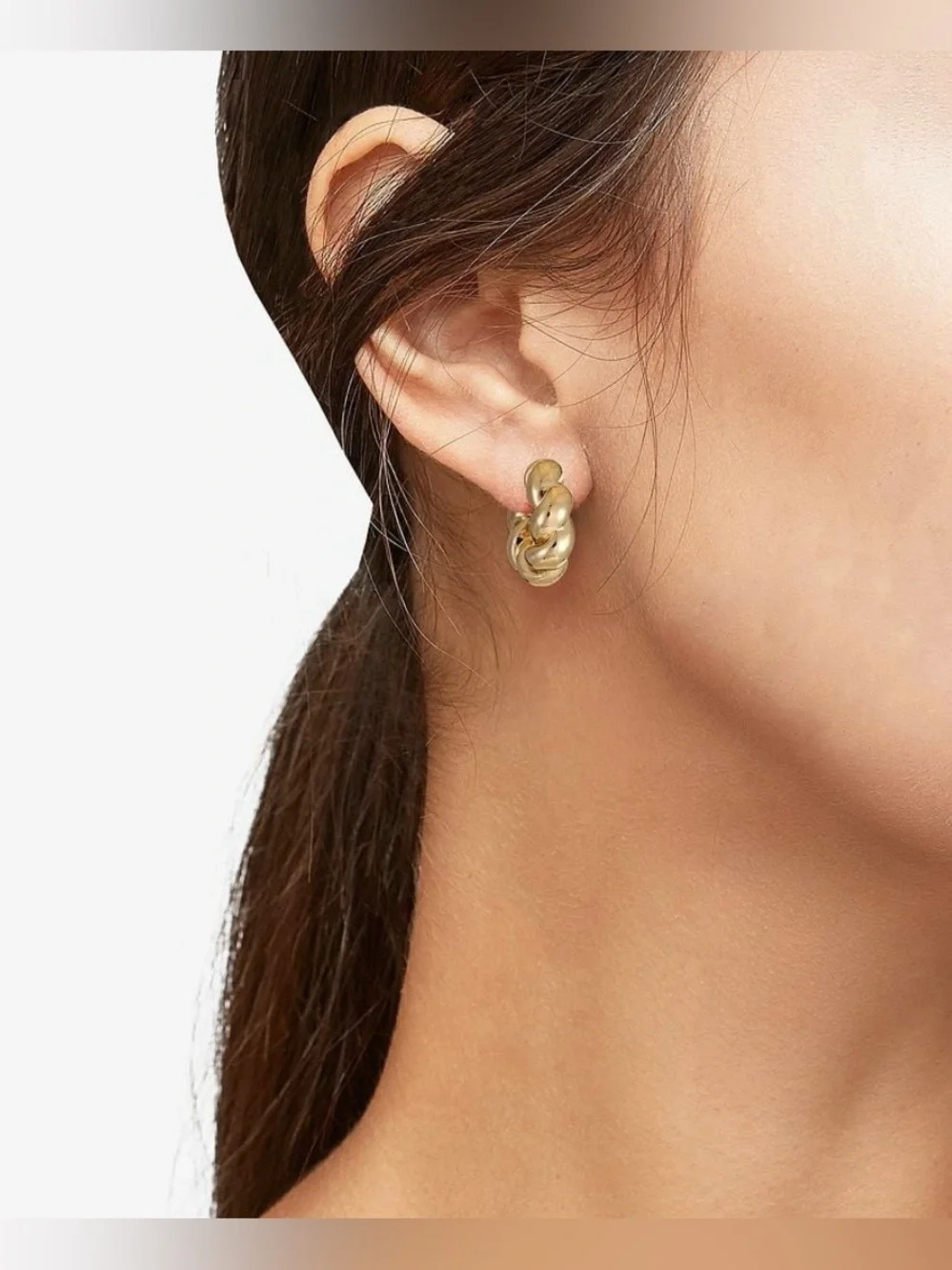 No Boundaries Gold Braided Hoop Earrings